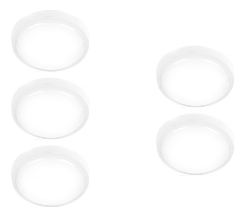 Paq De 5 Plafones Led Blanco Frío Decorativos 9w Tecnolite