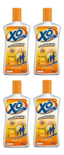 Kit Repelente Xô Inseto - Loção Hidratante 200ml - 4 Un