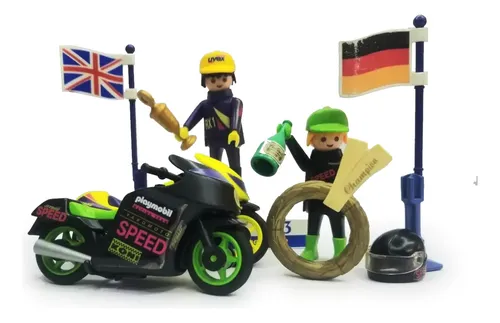 Sticker Drapeau Allemagne Playmobil Bleu Mat - Pour Motos De Course/pilotes, Référence 3779, Occasion