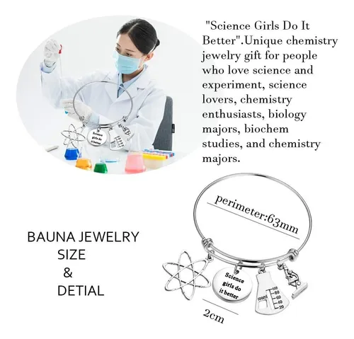 Pulsera Tematica Con Dijes Laboratorio, Ciencias, Moleculas