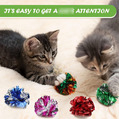 Bolas Arrugadas Para Gatos Silkfly 30 Unidades 2.36 Pulgadas Como Se Muestra En Las Fotos