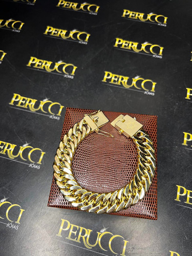 Pulseira Elos Duplos 40 Gramas Ouro 18k 750 Estrela De Davi