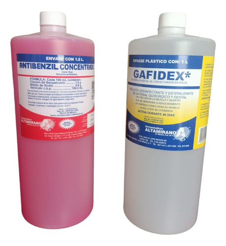 1 Desinfectante Antibenzil Rojo Y 1 Gafidex Litro Altamirano