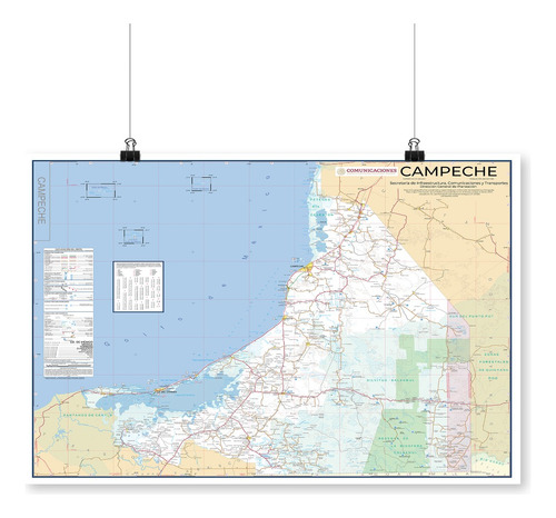 Mapa De Campeche Gigante 160x130 Carreteras