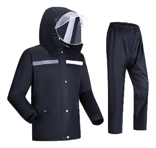 Traje De Lluvia Con Puños Ajustables Para Hombre, Chaqueta