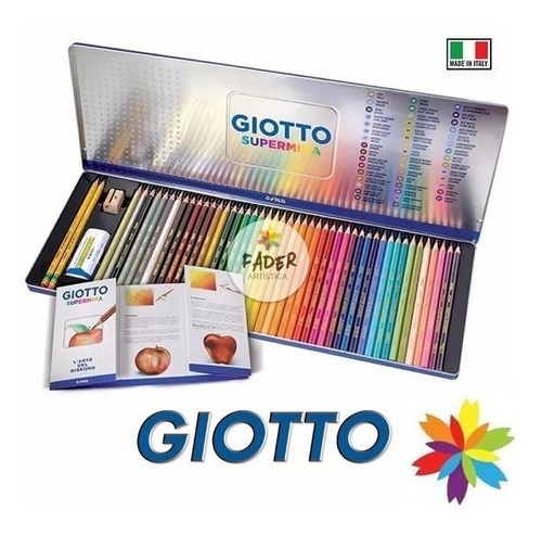 Imagen 2 de 3 de Lapiz Giotto Supermina Estuche 50 Elementos Barrio Norte