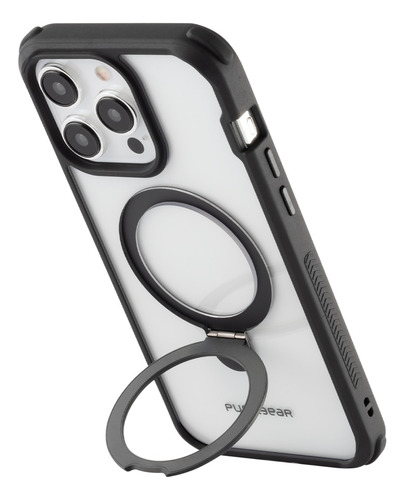 Protector Pure Gear Dualtek Clear Magsafe Negro Para iPhone