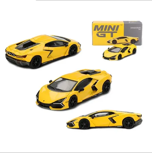 Carro Colecionável Lamborghini Revuelto Mini GT 1:64 Amarelo