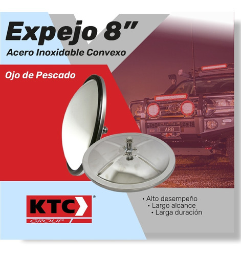 Ktc - Espejo En Acero Inoxidable Convexo  8 Pulgadas