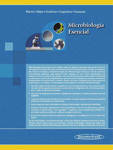 Microbiología Esencial de Ana Martín González Editorial Panamericana en Español Incluye Versión Digital