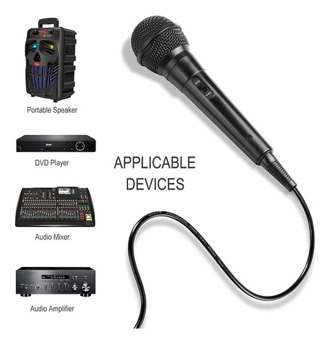 Microfono Dinamico Profesional Con Cable Estudio Pc Karaoke Color Negro