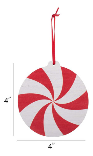 Elanze Diseña Menta Giratoria Rojo, Blanco De 4 Pulgadas Mdf