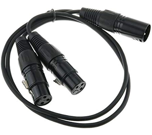 E-excelente Xlr Y-cable 50cm Negro Conector Xlr Macho De 3 P