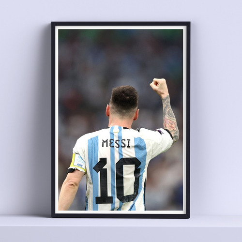 Cuadro Messi 10 Argentina Espalda Puño 30x40cm List P Colgar