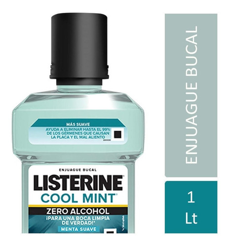 Enjuague Bucal Listerine Cool Mint Zero Alcohol X 1 Lt