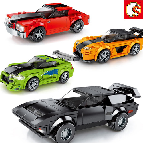 Fichas De Carros Armables X 4 Colección Sembo Block 607020