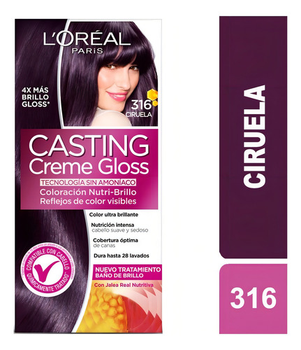 Coloración Casting Creme Gloss/ L'oréal, Ciruela N°316 (5 U)