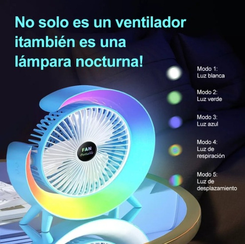 Ventilador De Sobremesa Led Ajustable 180° + 3 Velocidades A