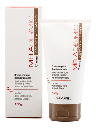  Crema Despigmentante Corporal Meladermic 150 G Tratamiento Para el Palo Aclara Manchas en Manos Axilas Inlgles y Zonas Extensas del Cuerpo Contiene Uva Ursi Ácido Glicólico Grado Dermatológico