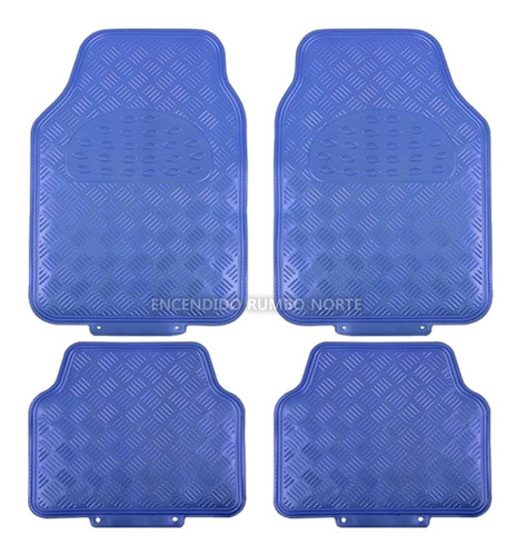 Kit Alfombras Tunning Metalizadas Para Autos Camioneta Azul