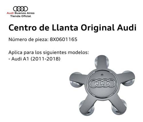 Imagen 2 de 6 de Centro De Llanta Audi A1 2011 Al 2018