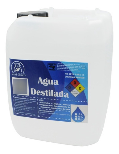 Agua Destilada Alta Pureza (20 Litros)