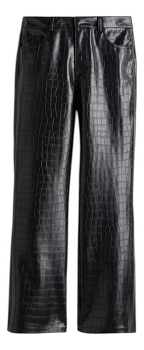 Wide Leg Pantalón Coated Pants Cocodrilo Hym Importado Usa