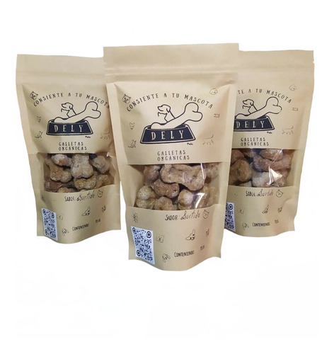 Galletas Para Perro Orgánicas 3 Packs Con 20 Galletas C/u.