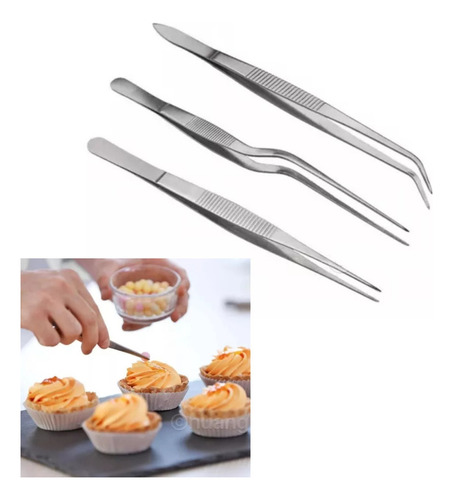 3piezas Pinzas De Precisión Emplatado Chef Mode Montaje