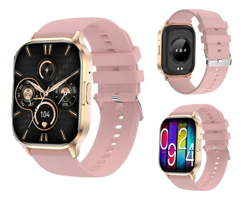 Watch Reloj Inteligente Smartwatch Para Huawei Compatible Con Apple Mujer Running Serie 6 Samsung Band Galaxy 4 Mujer Rosa Pantalla Amoled 100 Caratulas Siri Bluetooth resistente al Agua fría Alexa