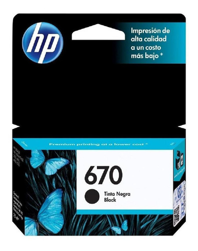Imagen 1 de 5 de Cartucho De Tinta Hp 670 Negra