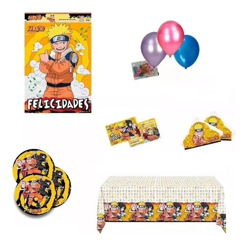 Combo De Cumple Años Para 10 Chicos - Naruto