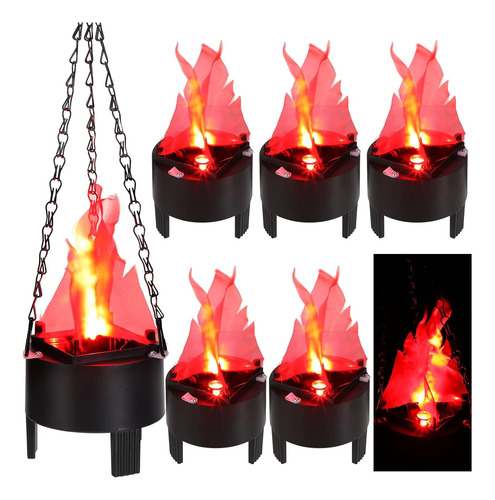 Macarrie 6 Pcs 3d Fire Fire Flames Lámpara Colgante Decoraci