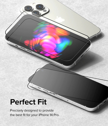 Imagen 2 de 9 de Templado Full Ringke Premium Para iPhone 13 14 Pro Max