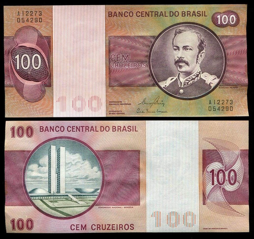 Cédula Do Brasil 100 Cruzeiros 1981 C147 Flor D Estampa L188