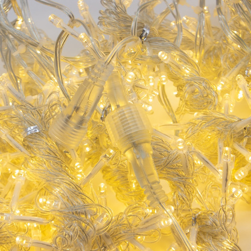 Imagen 7 de 9 de Cortina Luces Led 6x3 Metros Luz Fija Interconectable Ambar
