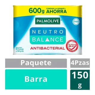 Jabón En Barra Palmolive Neutro Balance Antibacterial 4 Barras De 150g