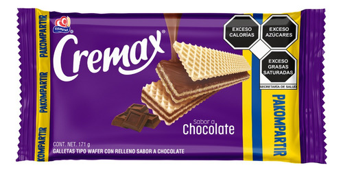 5 Pzs Gamesa Galletas Chocolate Cremax 171gr