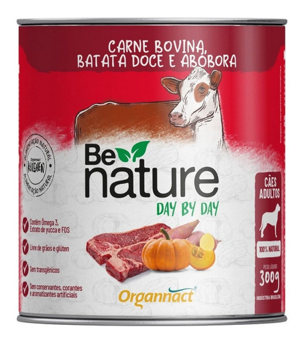 Be Nature Day By Day Cães Adultos Carne 300g Organnact