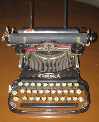 Maquina De Escribir Corona Portátil Plegable 1917 Colección