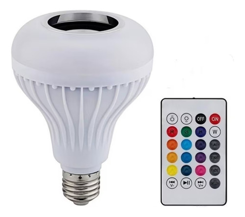 Foco Lampara Altavoz Bluetooth Control Luz Led Rgb 12w