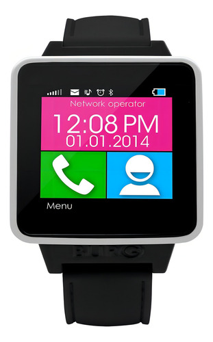Smartwatch Burg Neón 16 A display de 1.54" con correa color negro y caja color plata