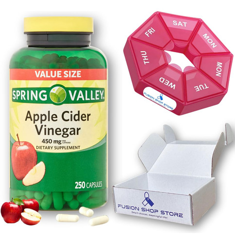 Spring Valley Vinagre De Sidra De Manzana, 450 Mg 250 Cáps.