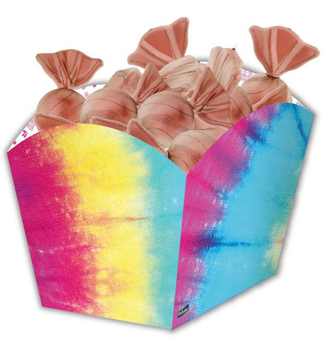 Imagem 1 de 1 de Cachepot Para Doces E Salgados Festa Tie Dye - Contém 08 Un