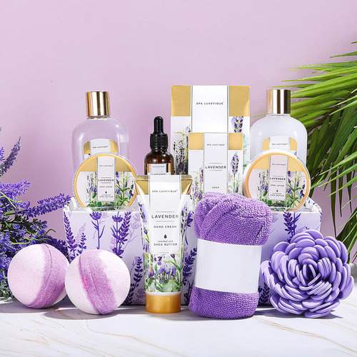 Canasta De Regalo De Spa, Spa Luxetique Lavender Spa Spa Kit