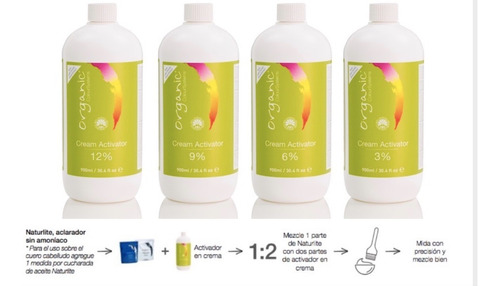 Imagen 7 de 7 de Decolorante Naturlite Más Un Activador En Crema A Elección