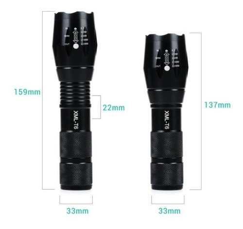 Paquete 100 Kits Lamparas Tácticas Recargables Led Q5 Y T6