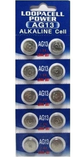 Imagen 1 de 3 de Pila Bateria Alkalina Ag13 Lr44 A76 357 10 Unidades Relojes®