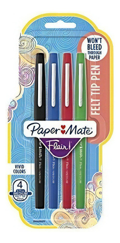 Paper Mate Flair Felt Tip 4 Bolígrafos De Colores 8404452pp Color Del Exterior Celeste