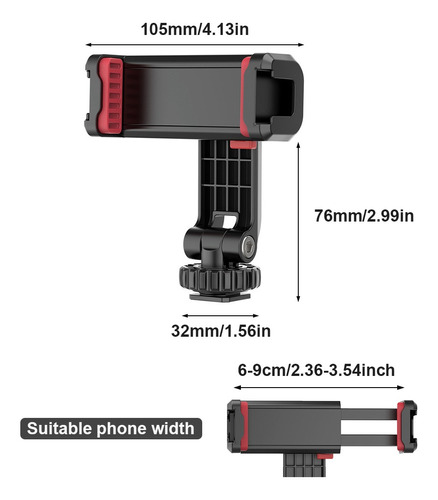 Adaptador De Tornillo 1/4 Con Zapata Fría Teléfono Giratorio